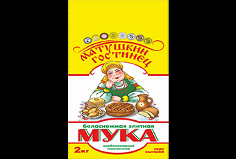 Мука пшеничная хлебопекарная высшего сорта ГОСТ Р 52189-2003 "Матушкин гостинец" упаковка 2 кг желтый бумажный пакет